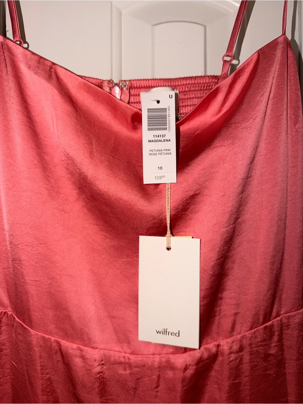 Aritzia Satin Slip Midi Dress - Coral Rose - Picture 2 of 4